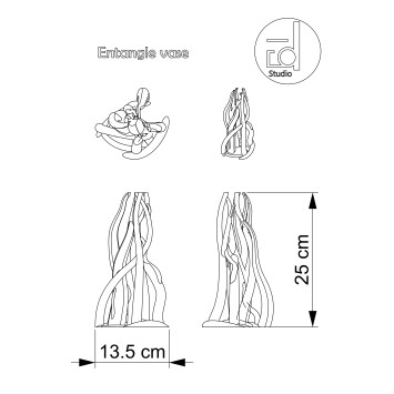 Vase "Entangle tube"
