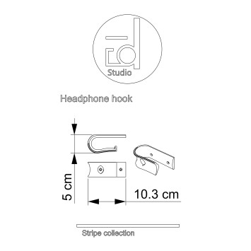 Hovedtelefonholder til under bord / hylde